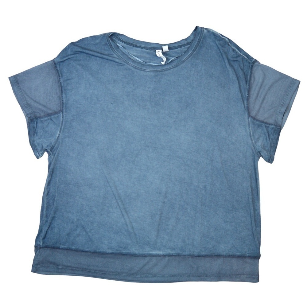 Cable & Gauge Oversized Short Sleeve Ocean Blue Tee,‎ Medium